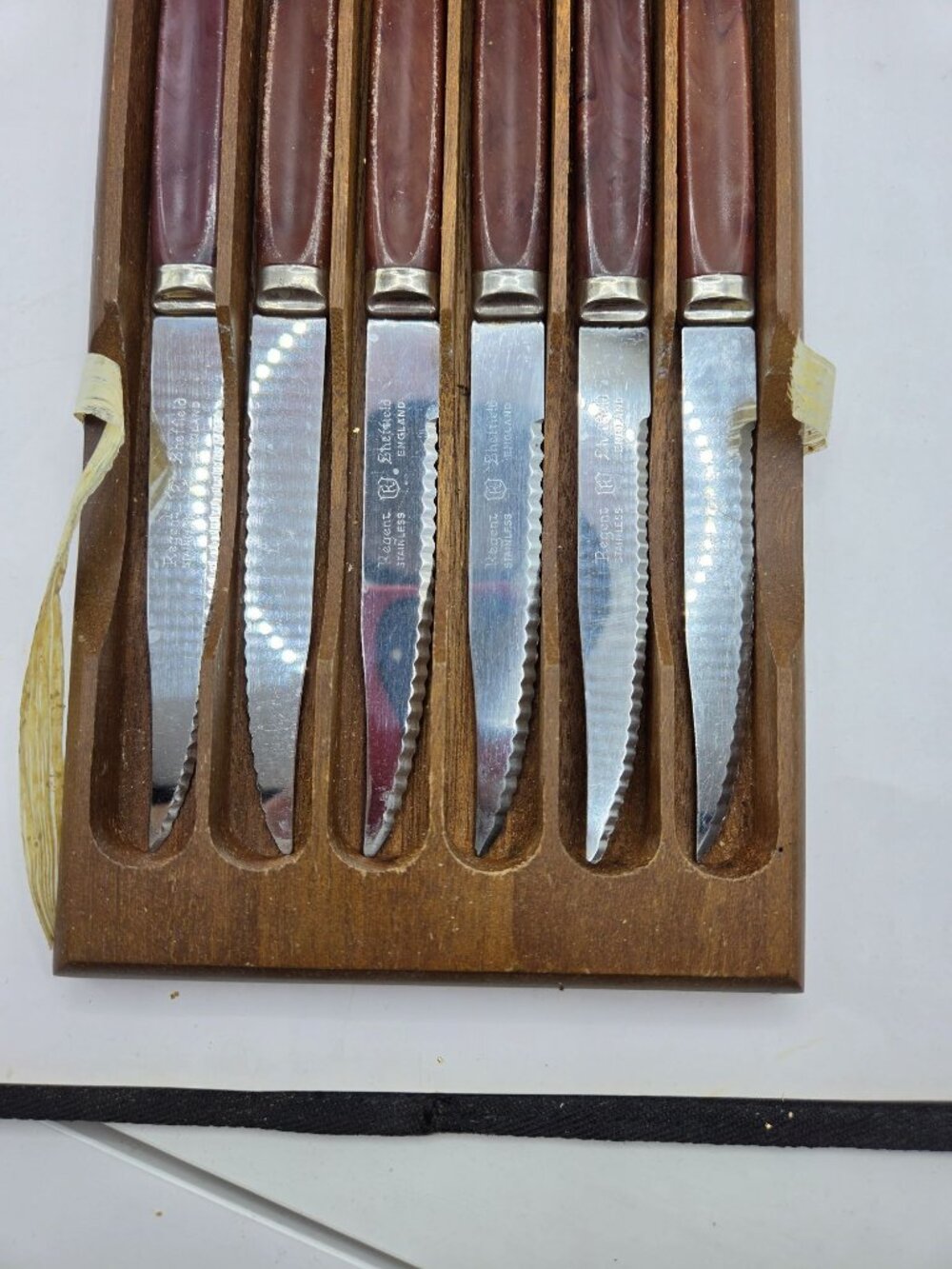 Vtg Regent Sheffield Stainless Steel Steak Knives Set Of 6 Box Made In England - Picture 6 of 12